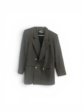 Sag Harbor Gray Double-Breasted Blazer with Gold Buttons